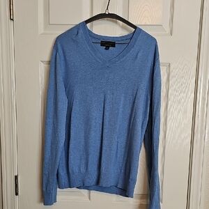 Blue V-Neck Women's Sweater